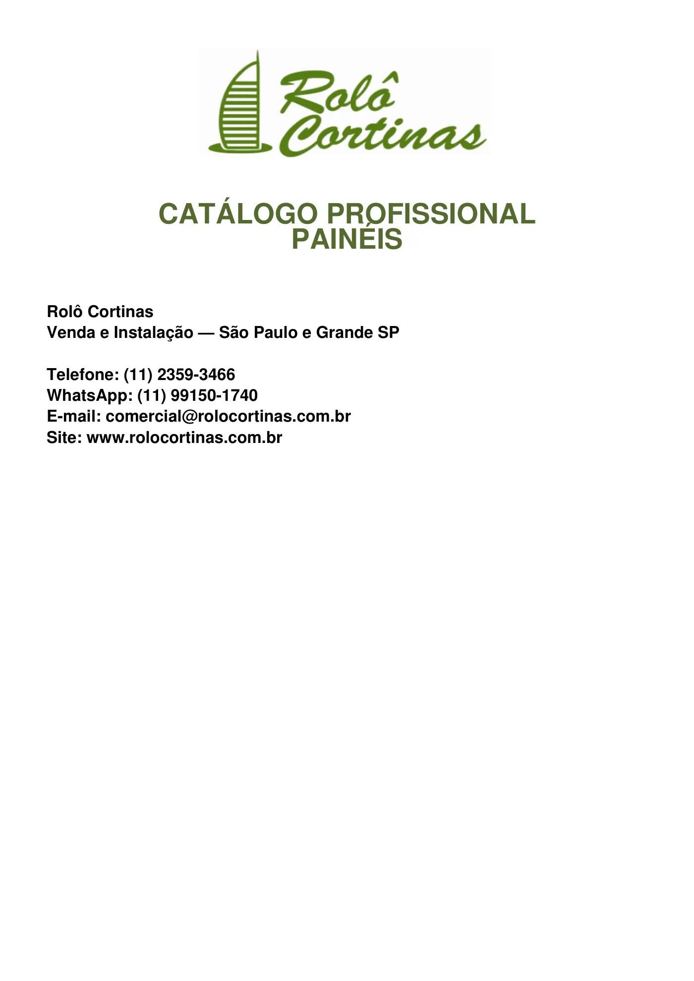 Catálogo Painéis