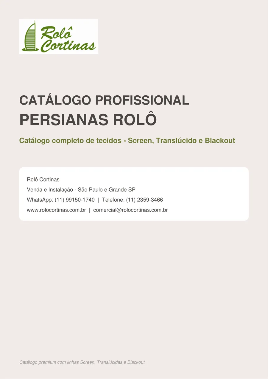 Catálogo Persianas Rolô