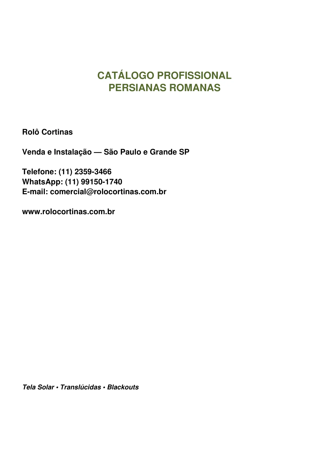 Catálogo Persianas Romanas
